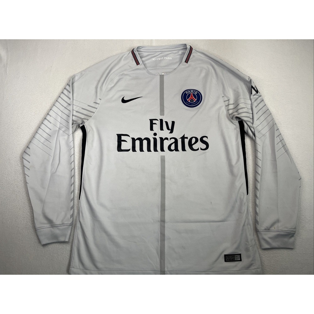 Nike Dri Fit Fly Emirates Jersey Mens L Paris Saint Germain Long Sleeve Soccer